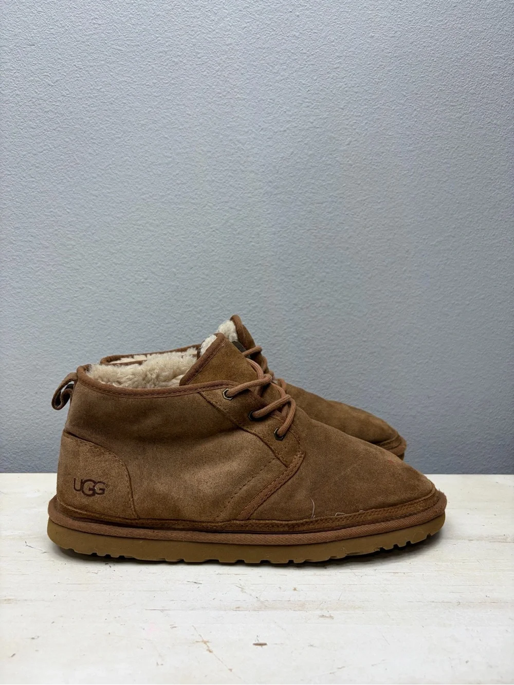 Ugg Brown Suede Neumel Lace Up Ankle Boots Size 10